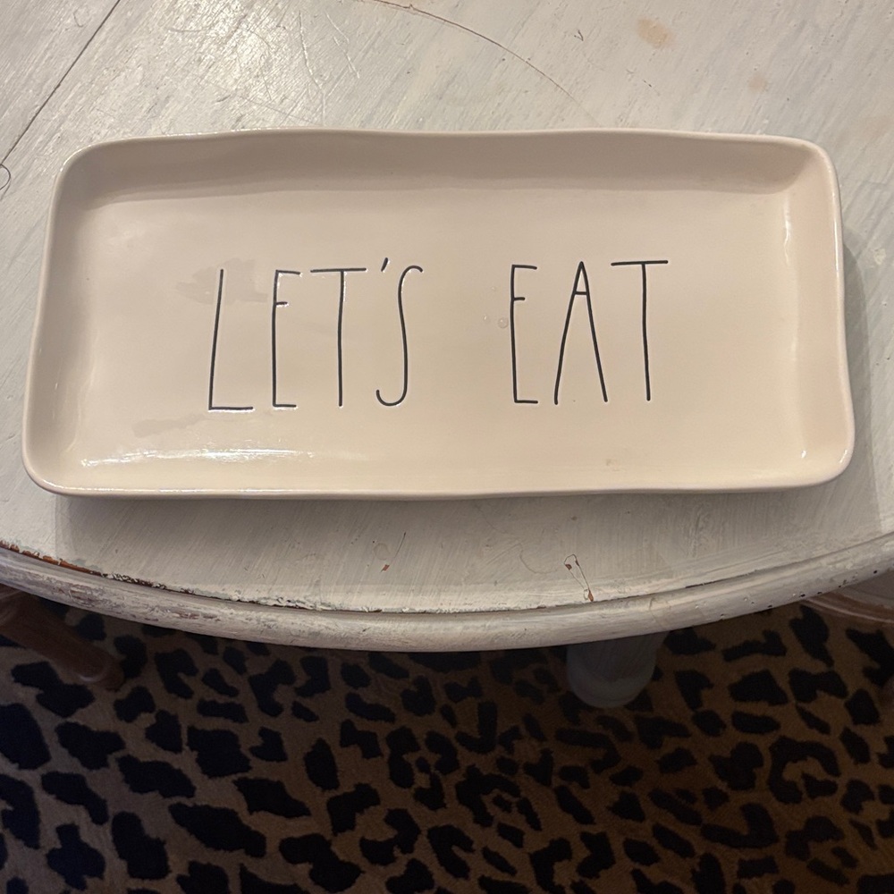 Rae Dunn Cream 'Let's Eat' Platter